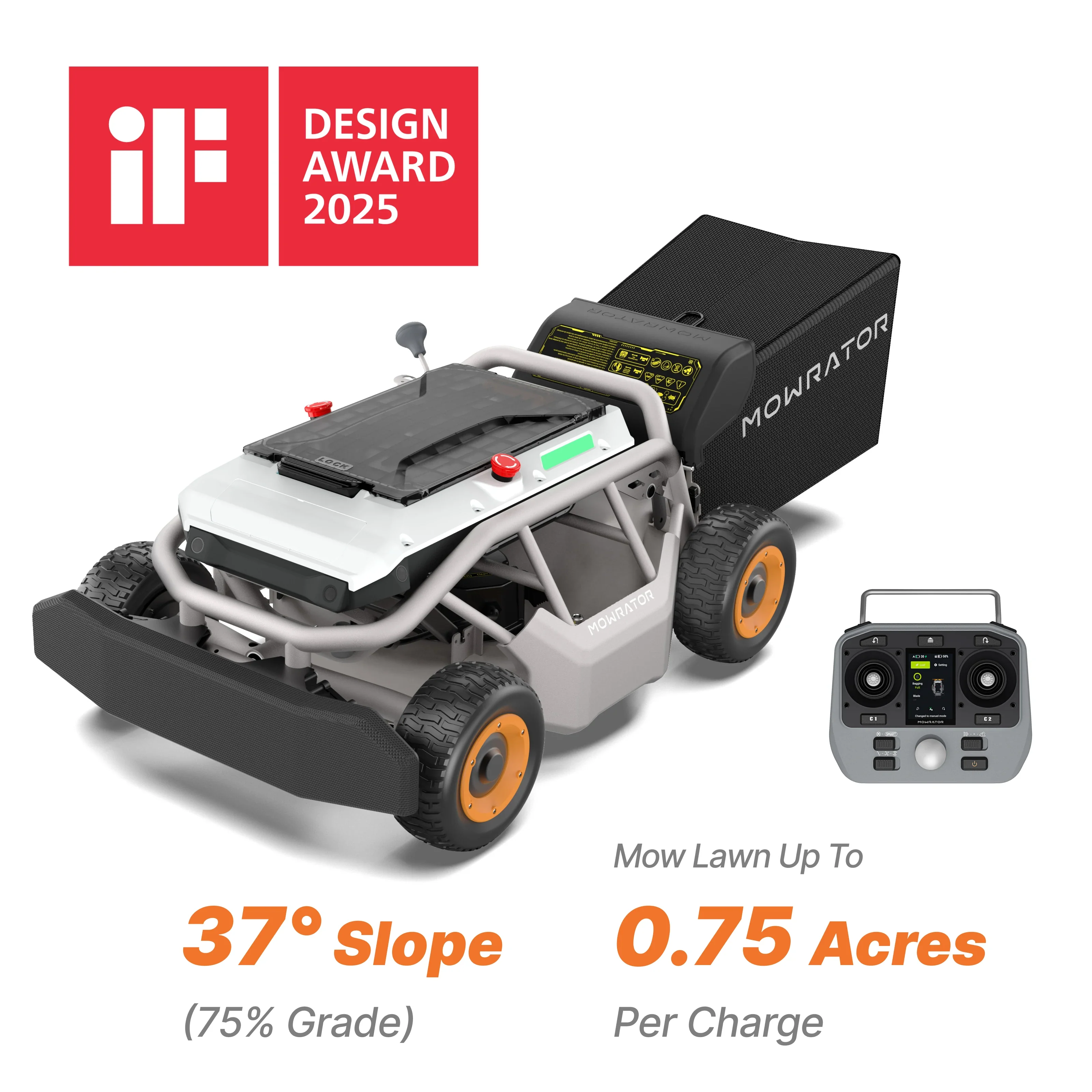 Mowrator S1 21" Leaf & Lawn 4WD 75% Slope (37°) Remote Control Mower - Image 13