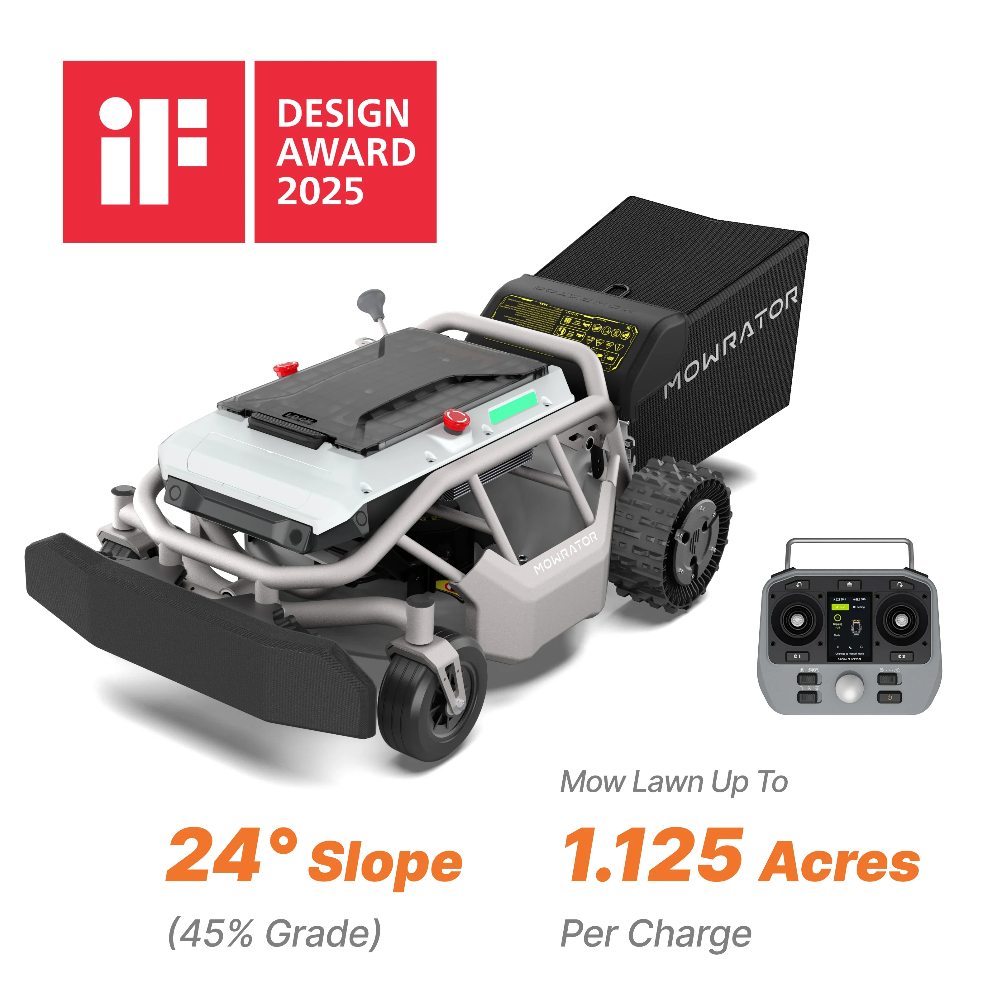 Mowrator S1 21" Leaf & Lawn 2WD 45% Slope (24°) Remote Control Mower - Image 11