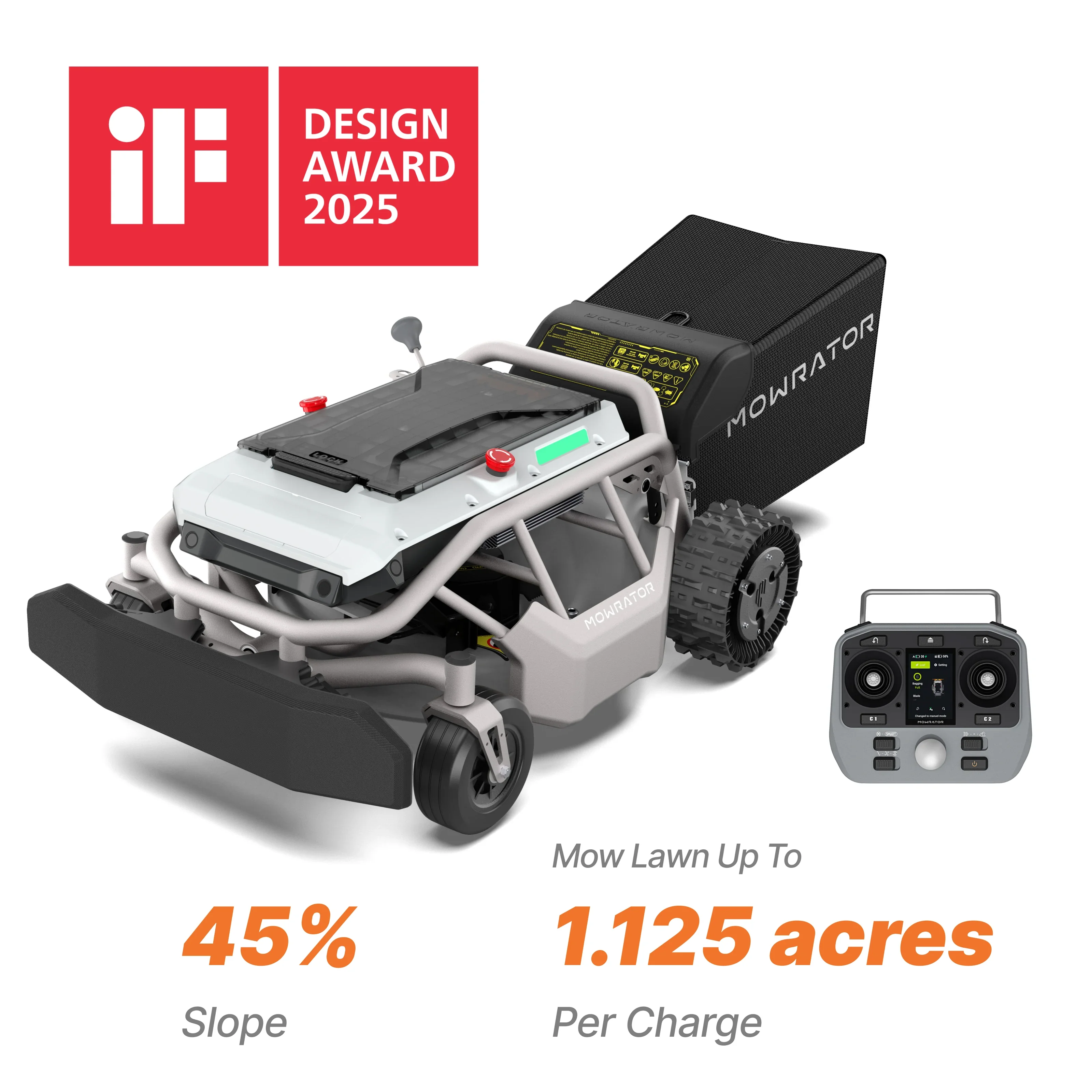Mowrator S1 21" Leaf & Lawn 2WD 45% Slope (24°) Remote Control Mower - Image 2